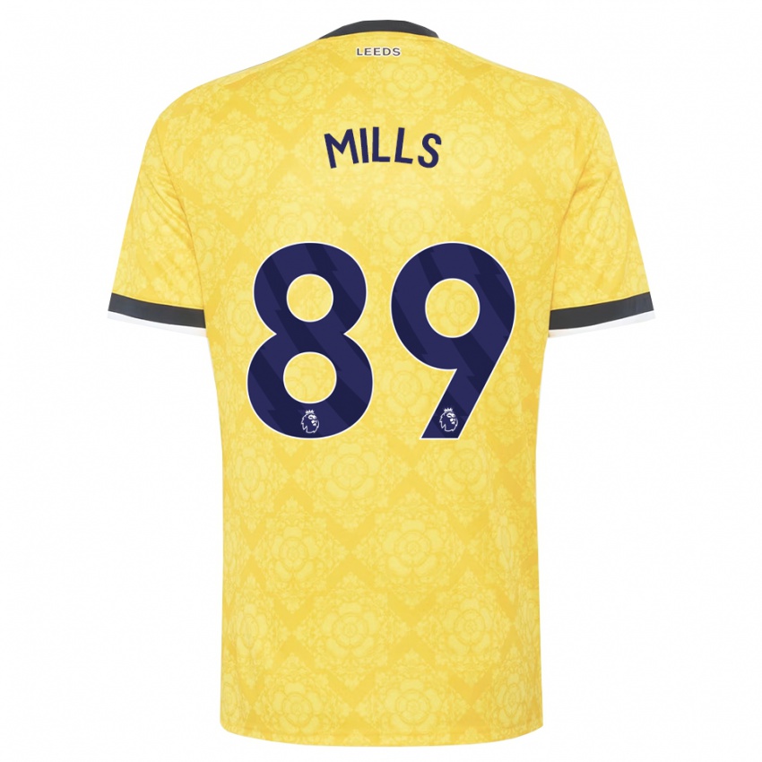 ילדים Callum Mills #89 צהוב לבן שחור הרחק ג'רזי 2026/27 חולצה קצרה