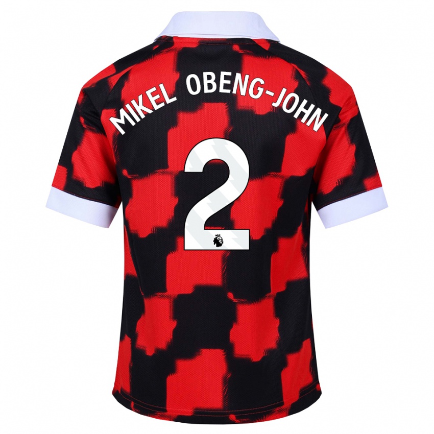 ילדים Joe Mikel Obeng-John #2 אדום לבן שחור הרחק ג'רזי 2026/27 חולצה קצרה