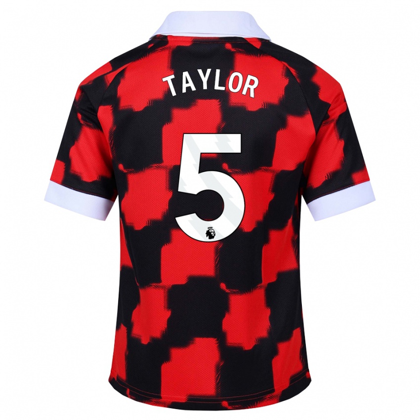 ילדים Archie Taylor #5 אדום לבן שחור הרחק ג'רזי 2026/27 חולצה קצרה