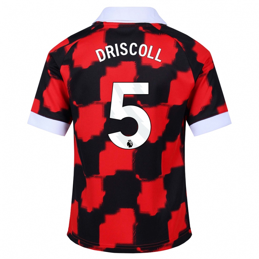 ילדים Teddy Driscoll #5 אדום לבן שחור הרחק ג'רזי 2026/27 חולצה קצרה