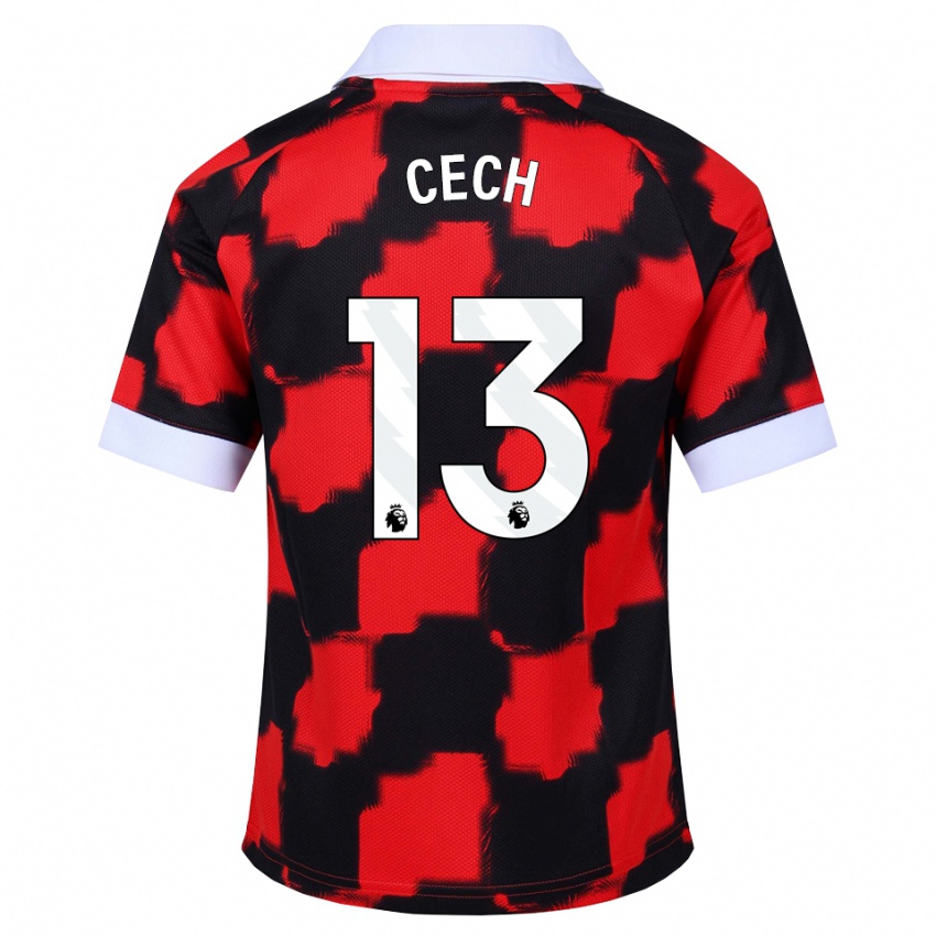 ילדים Damian Cech #13 אדום לבן שחור הרחק ג'רזי 2026/27 חולצה קצרה