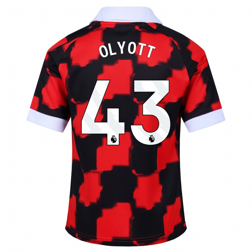 ילדים Tom Olyott #43 אדום לבן שחור הרחק ג'רזי 2026/27 חולצה קצרה