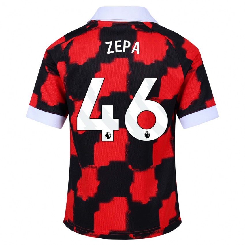 ילדים Macauley Zepa #46 אדום לבן שחור הרחק ג'רזי 2026/27 חולצה קצרה