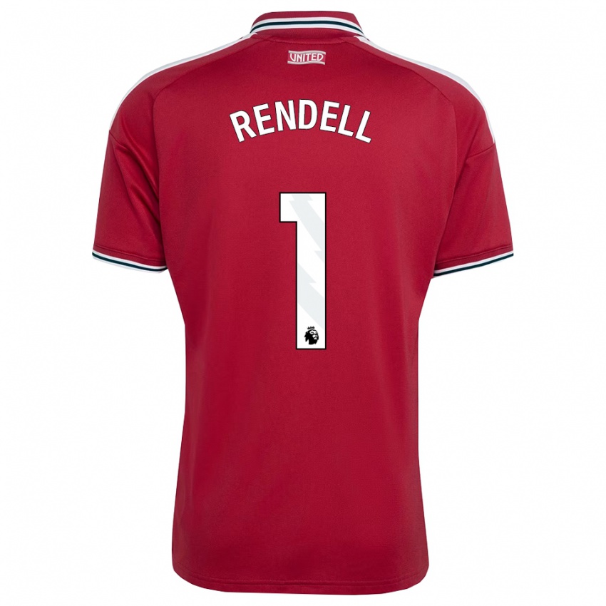 גברים Kayla Rendell #1 אדום צהוב לבן ג'רזי ביתית 2026/27 חולצה קצרה