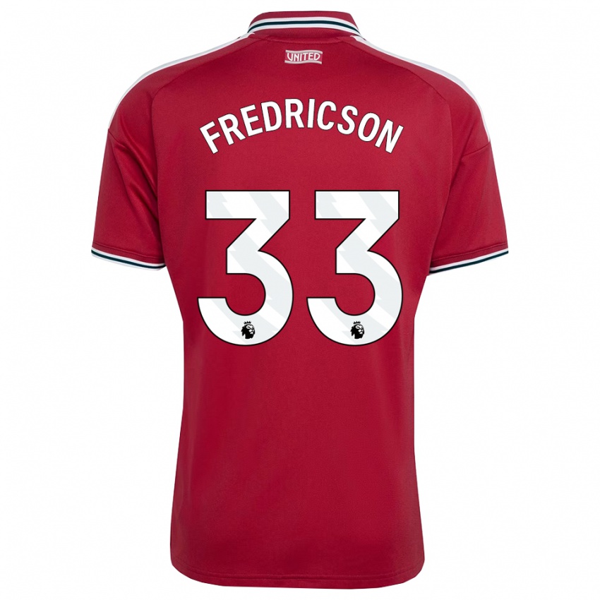 גברים Tyler Fredricson #33 אדום צהוב לבן ג'רזי ביתית 2026/27 חולצה קצרה