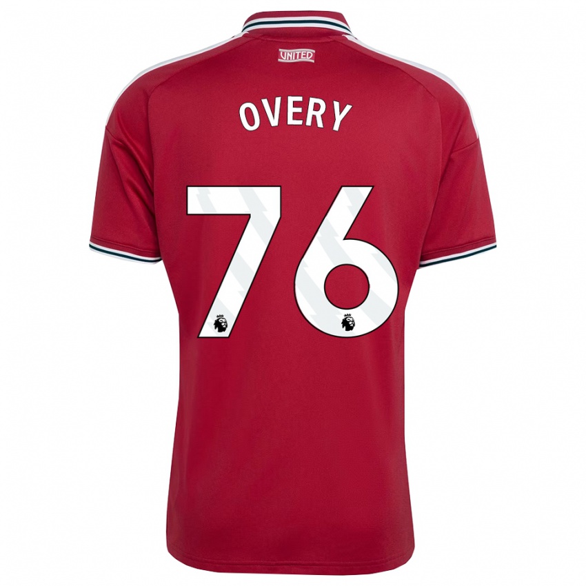 גברים James Overy #76 אדום צהוב לבן ג'רזי ביתית 2026/27 חולצה קצרה
