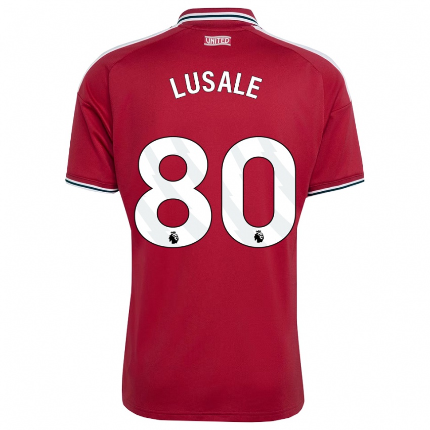 גברים Samuel Lusale #80 אדום צהוב לבן ג'רזי ביתית 2026/27 חולצה קצרה