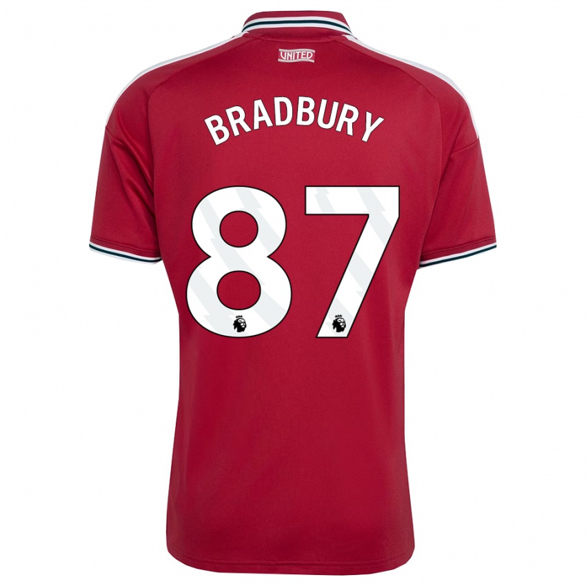 גברים Louie Bradbury #87 אדום צהוב לבן ג'רזי ביתית 2026/27 חולצה קצרה