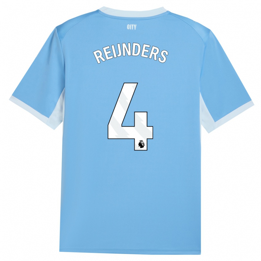 גברים Tijjani Reijnders #4 כחול שמיים בהיר לבן ג'רזי ביתית 2026/27 חולצה קצרה