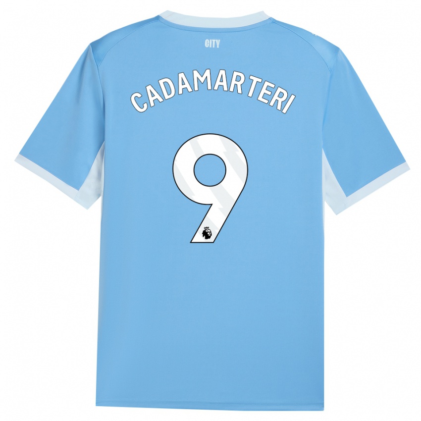 גברים Caelan Cadamarteri #9 כחול שמיים בהיר לבן ג'רזי ביתית 2026/27 חולצה קצרה