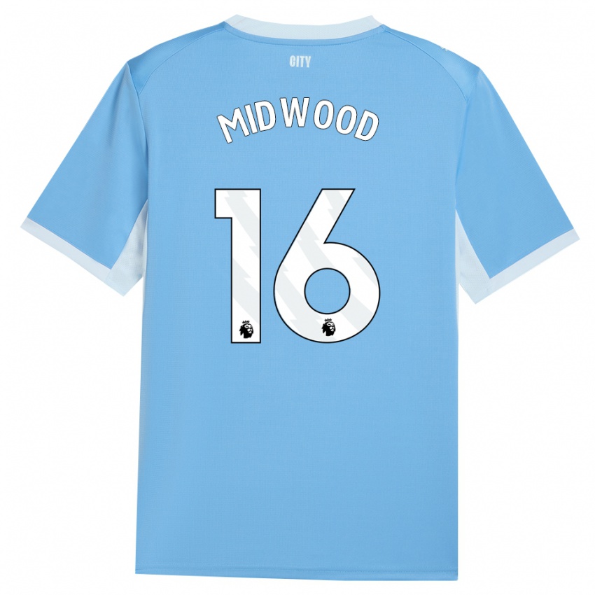גברים Kylan Midwood #16 כחול שמיים בהיר לבן ג'רזי ביתית 2026/27 חולצה קצרה