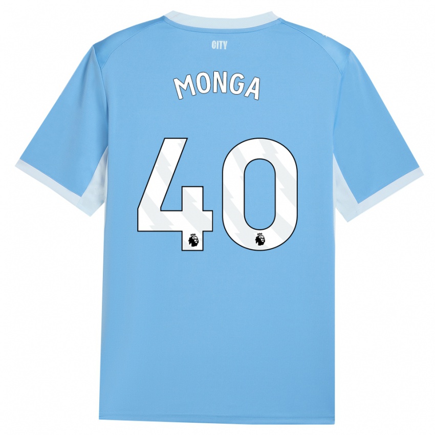 גברים Jeremy Monga #40 כחול שמיים בהיר לבן ג'רזי ביתית 2026/27 חולצה קצרה
