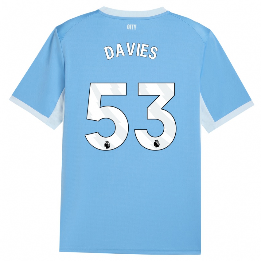 גברים Mayzee Davies #53 כחול שמיים בהיר לבן ג'רזי ביתית 2026/27 חולצה קצרה