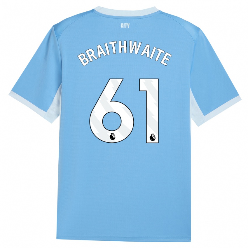 גברים Kaden Braithwaite #61 כחול שמיים בהיר לבן ג'רזי ביתית 2026/27 חולצה קצרה