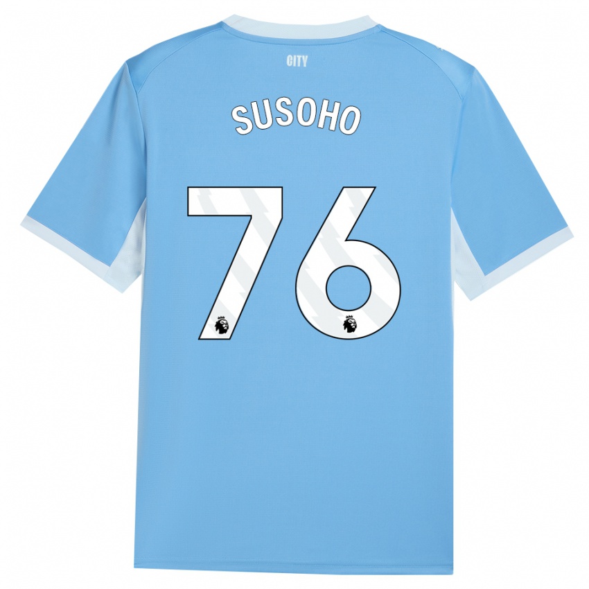 גברים Mahamadou Susoho #76 כחול שמיים בהיר לבן ג'רזי ביתית 2026/27 חולצה קצרה