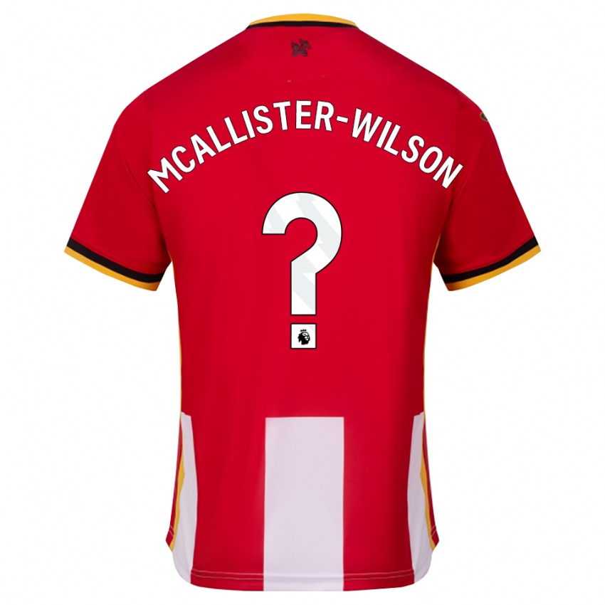 גברים Zack Mcallister-Wilson #0 צהוב שחור אדום ג'רזי ביתית 2026/27 חולצה קצרה
