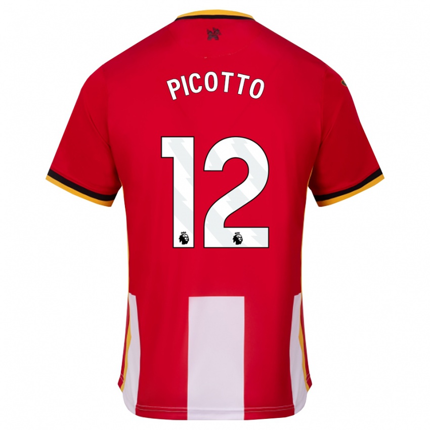 גברים Luca Picotto #12 צהוב שחור אדום ג'רזי ביתית 2026/27 חולצה קצרה