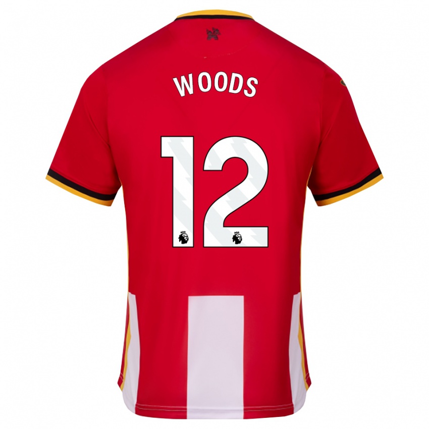 גברים Nikki Woods #12 צהוב שחור אדום ג'רזי ביתית 2026/27 חולצה קצרה