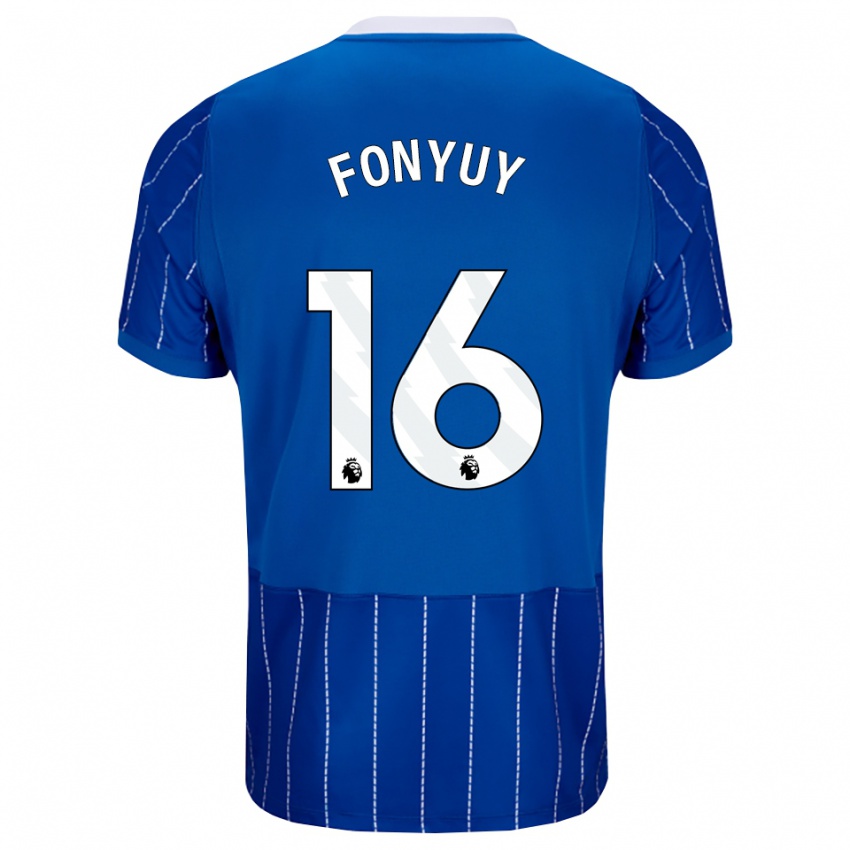 גברים Aedan Fonyuy #16 כחול מדיום לבן ג'רזי ביתית 2026/27 חולצה קצרה