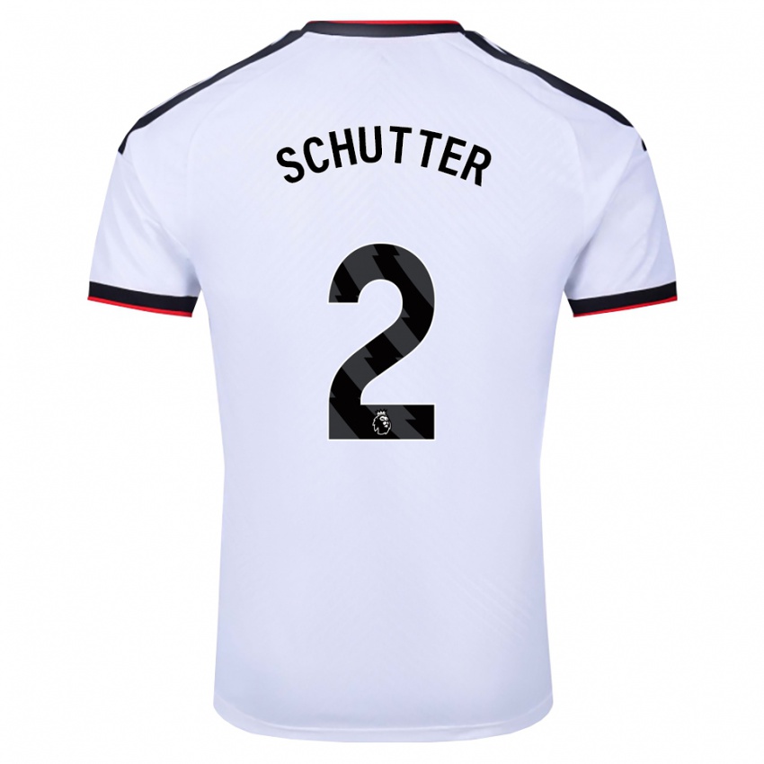 גברים Quinn Schutter #2 לבן שחור אדום ג'רזי ביתית 2026/27 חולצה קצרה