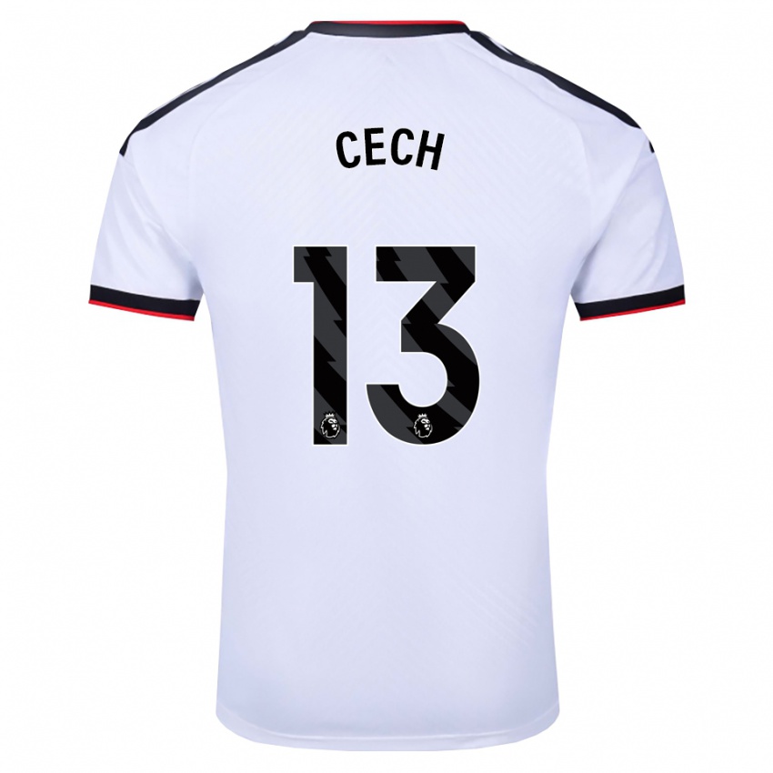 גברים Damian Cech #13 לבן שחור אדום ג'רזי ביתית 2026/27 חולצה קצרה