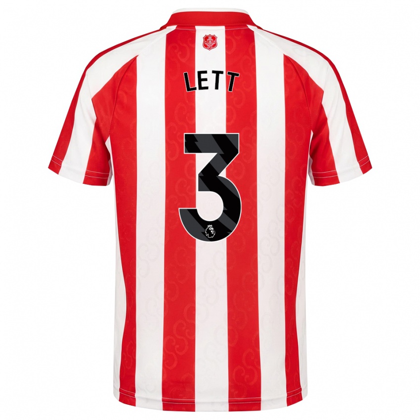 גברים Josh Lett #3 אדום לבן שחור ג'רזי ביתית 2026/27 חולצה קצרה
