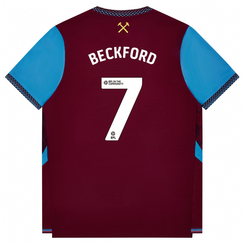 גברים Lewis Beckford #7 בורדו כחול קורנפלאוור ג'רזי ביתית 2026/27 חולצה קצרה