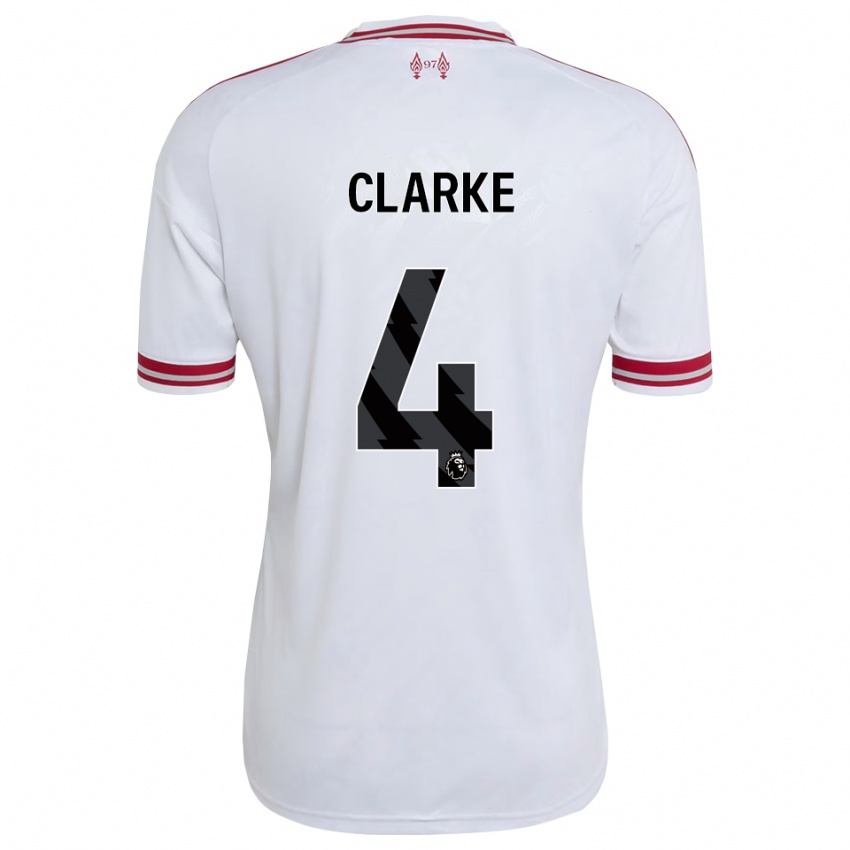 גברים Lucas Clarke #4 אדום לבן הרחק ג'רזי 2026/27 חולצה קצרה
