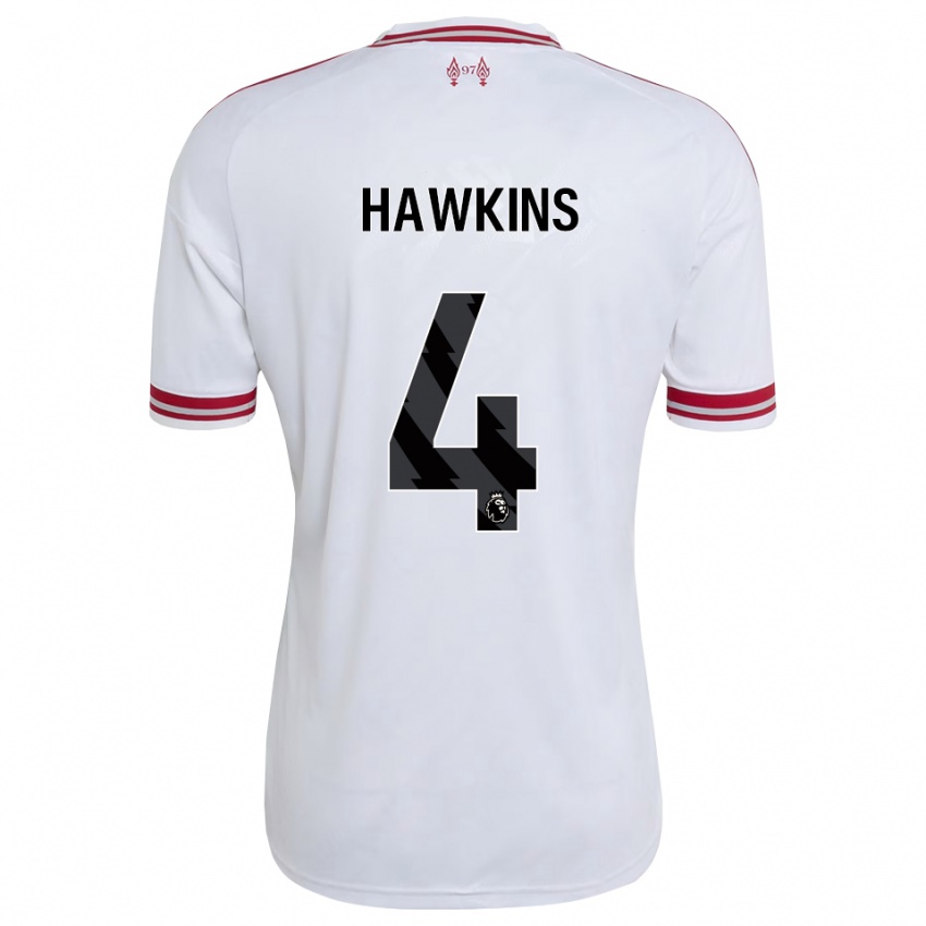 גברים Max Hawkins #4 אדום לבן הרחק ג'רזי 2026/27 חולצה קצרה