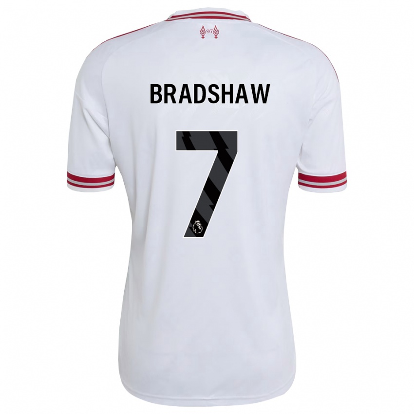 גברים Joe Bradshaw #7 אדום לבן הרחק ג'רזי 2026/27 חולצה קצרה
