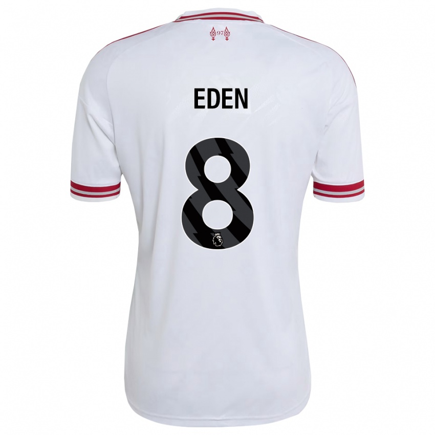 גברים Luca Eden #8 אדום לבן הרחק ג'רזי 2026/27 חולצה קצרה