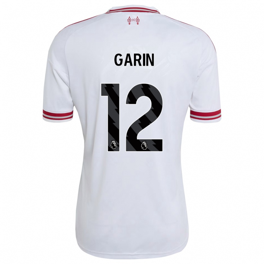 גברים Isaiah Garin #12 אדום לבן הרחק ג'רזי 2026/27 חולצה קצרה