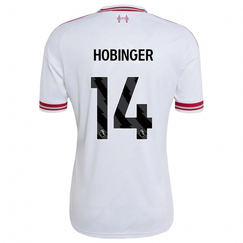 גברים Marie Höbinger #14 אדום לבן הרחק ג'רזי 2026/27 חולצה קצרה
