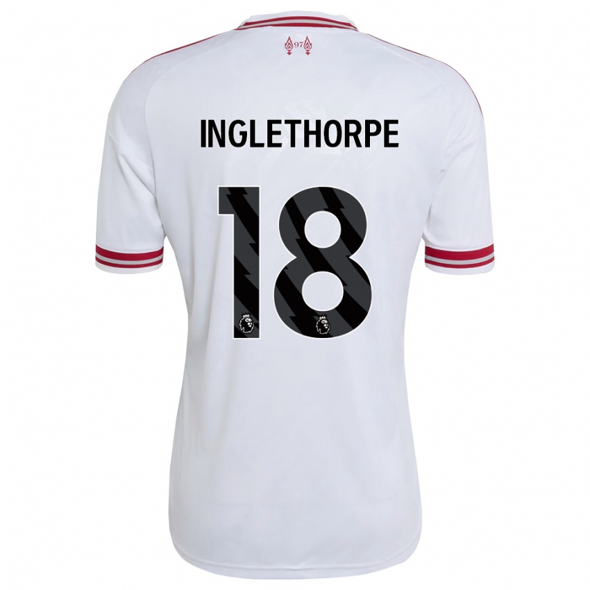 גברים Finn Inglethorpe #18 אדום לבן הרחק ג'רזי 2026/27 חולצה קצרה