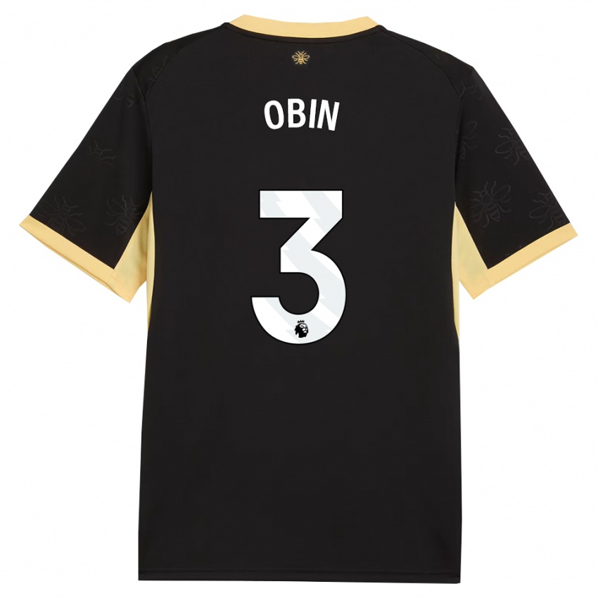 גברים Yohann Obin #3 שחור צהוב הרחק ג'רזי 2026/27 חולצה קצרה