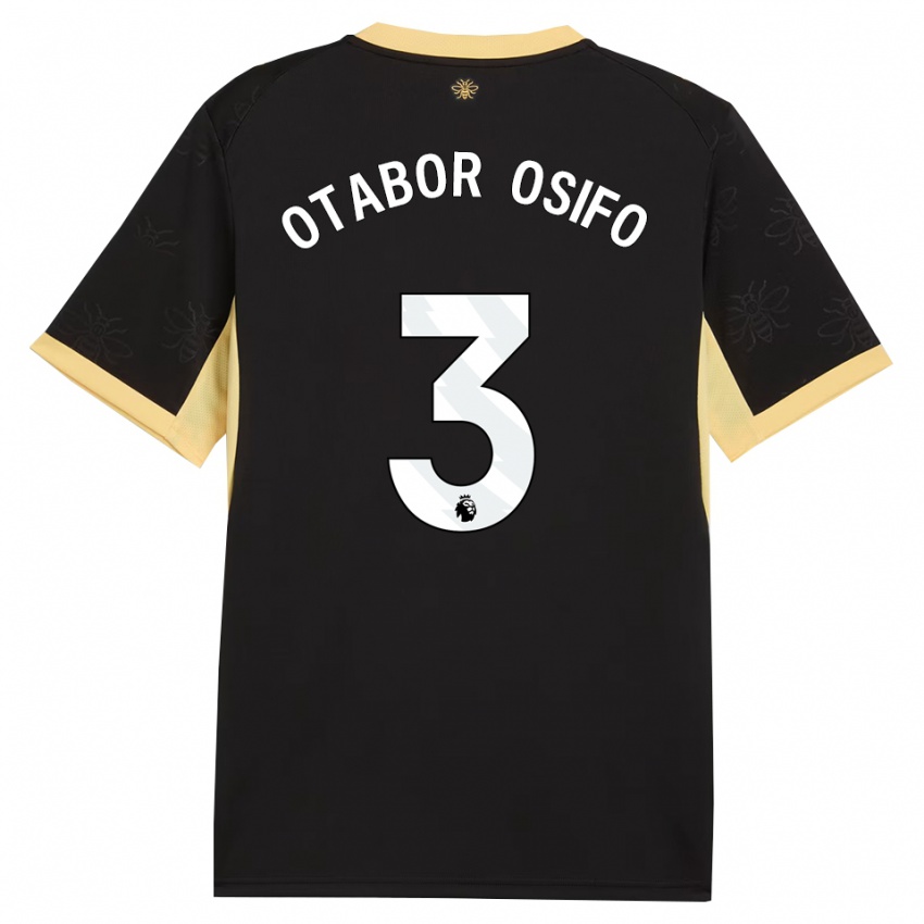 גברים Prince Otabor Osifo #3 שחור צהוב הרחק ג'רזי 2026/27 חולצה קצרה