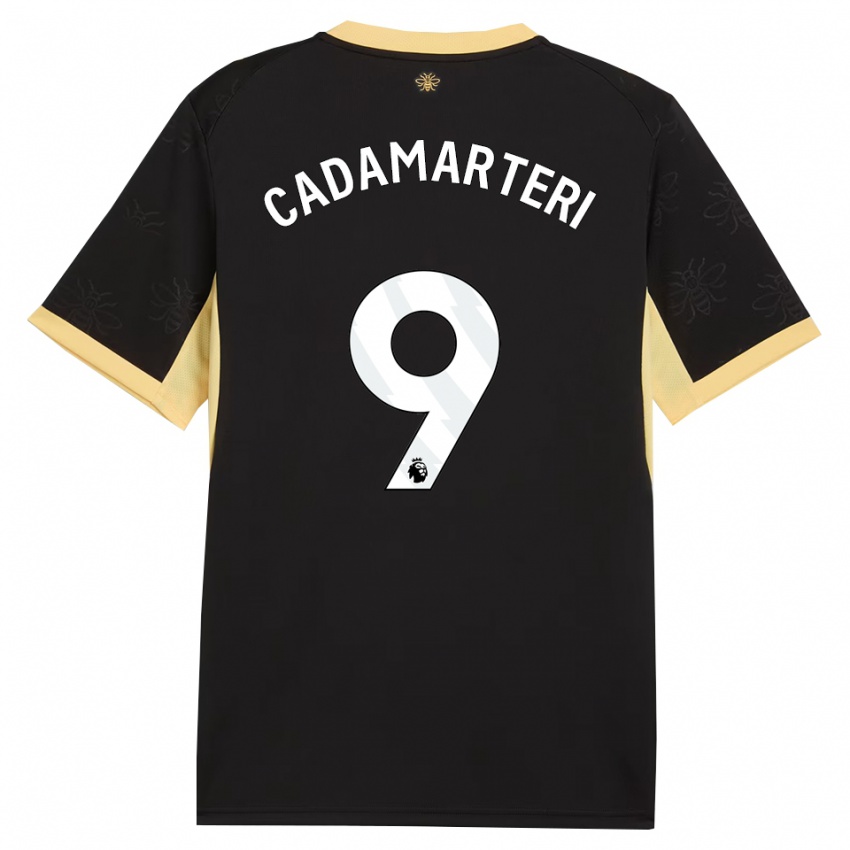 גברים Caelan Cadamarteri #9 שחור צהוב הרחק ג'רזי 2026/27 חולצה קצרה