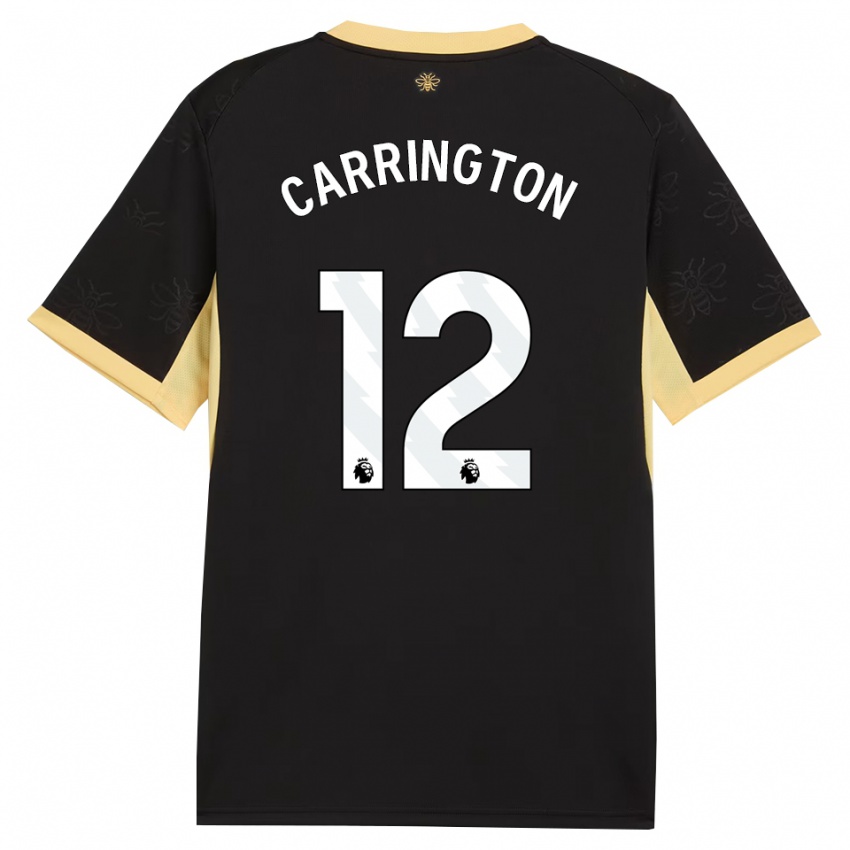 גברים Theo Carrington #12 שחור צהוב הרחק ג'רזי 2026/27 חולצה קצרה