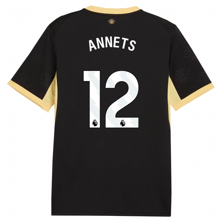 גברים Eve Annets #12 שחור צהוב הרחק ג'רזי 2026/27 חולצה קצרה