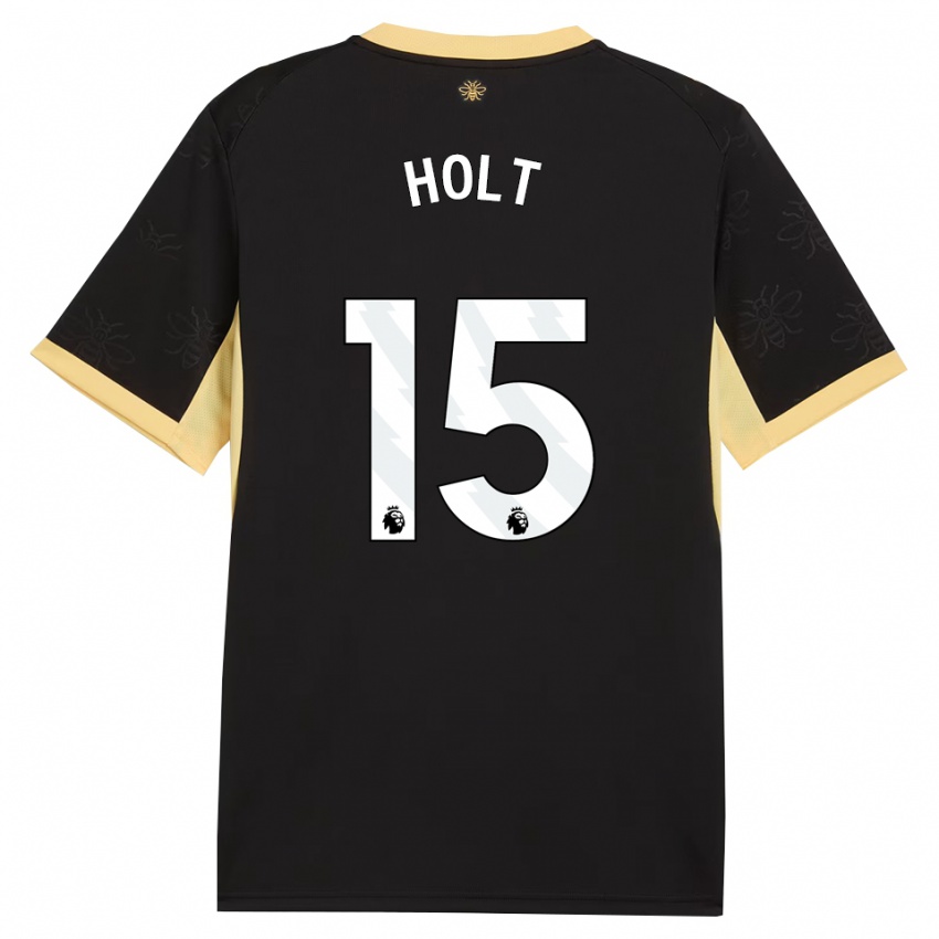 גברים Charlie Holt #15 שחור צהוב הרחק ג'רזי 2026/27 חולצה קצרה