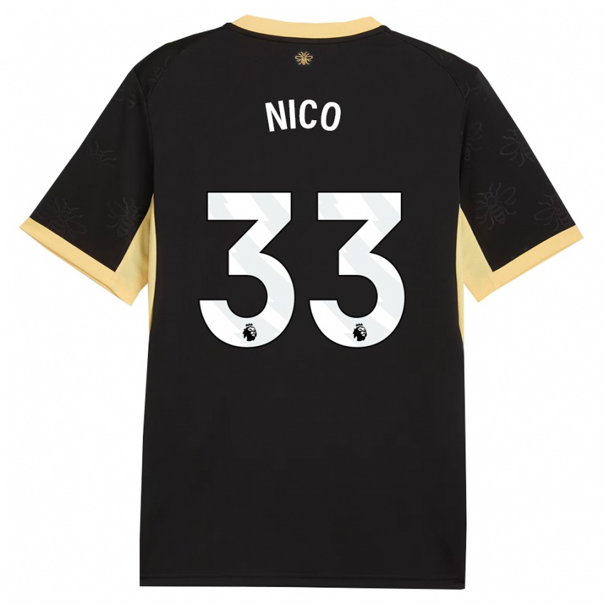 גברים Nico O'reilly #33 שחור צהוב הרחק ג'רזי 2026/27 חולצה קצרה