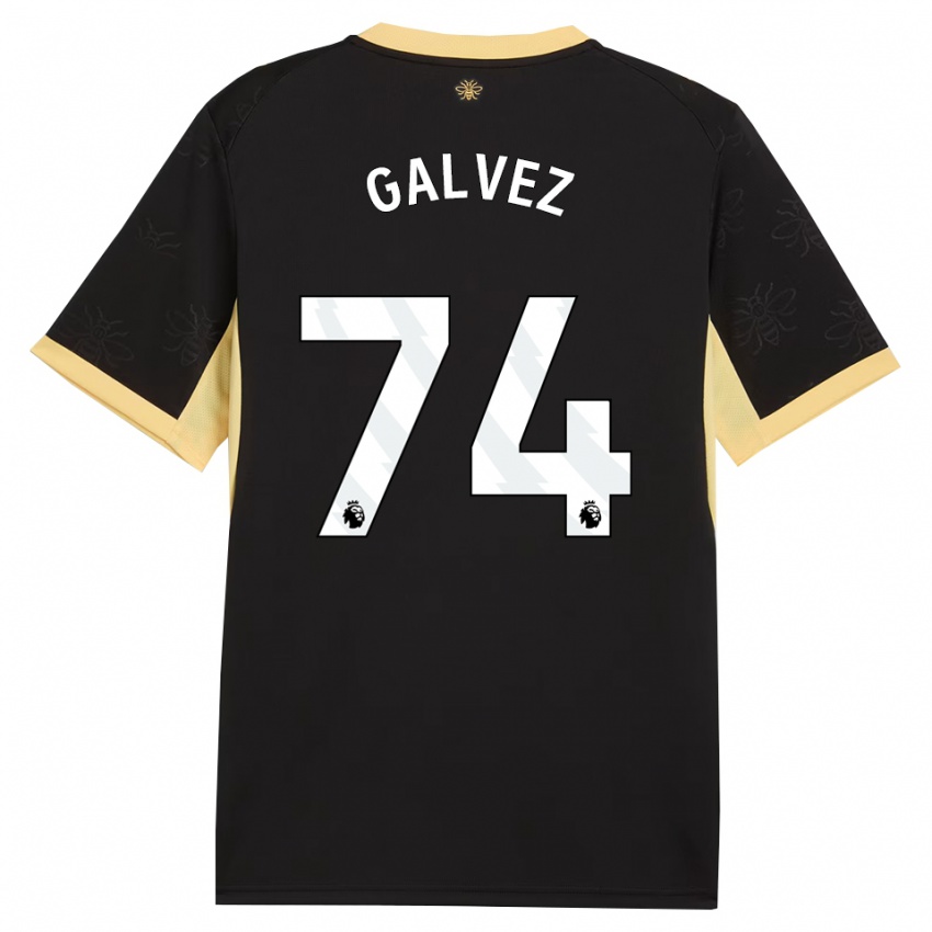 גברים Tomas Galvez #74 שחור צהוב הרחק ג'רזי 2026/27 חולצה קצרה