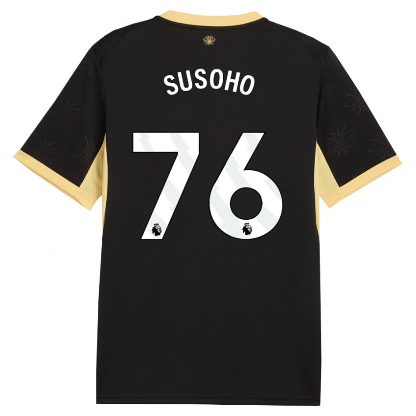 גברים Mahamadou Susoho #76 שחור צהוב הרחק ג'רזי 2026/27 חולצה קצרה