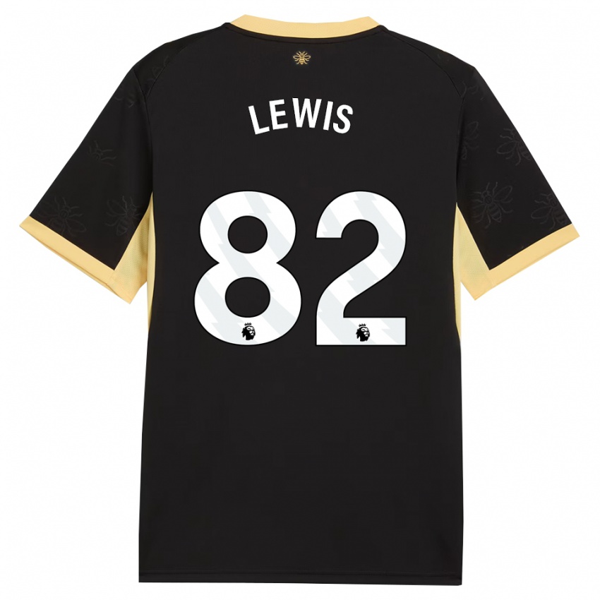גברים Rico Lewis #82 שחור צהוב הרחק ג'רזי 2026/27 חולצה קצרה