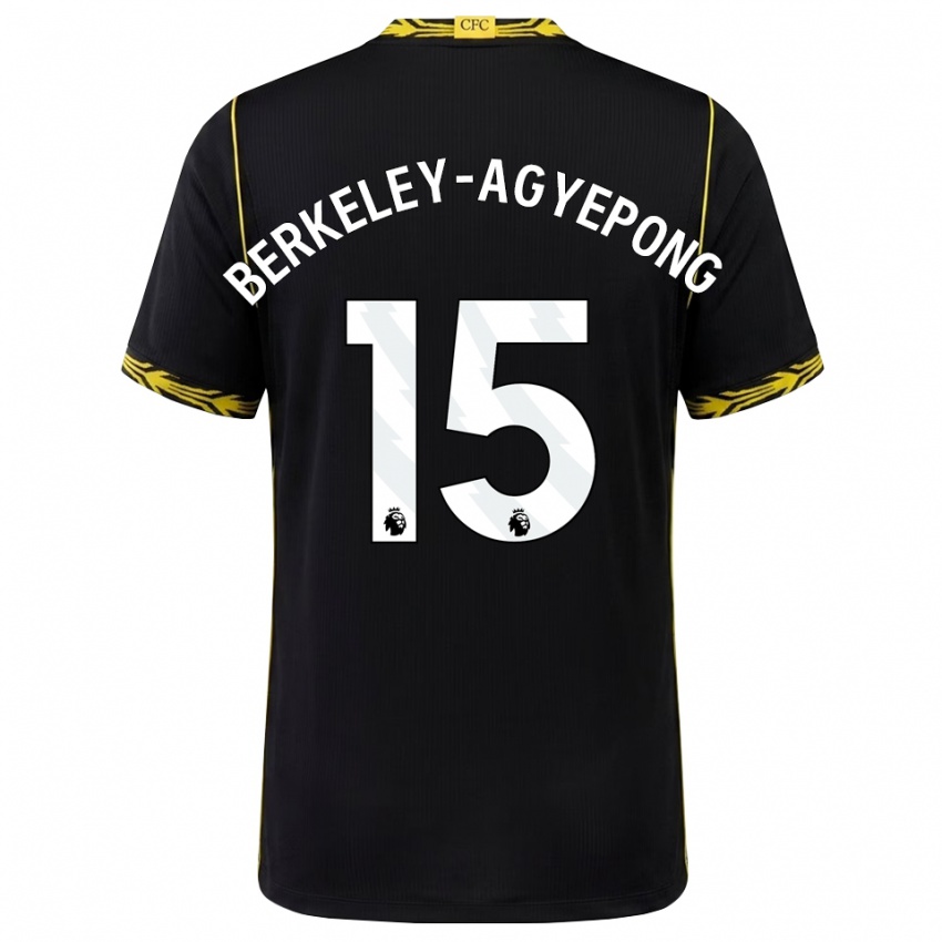 גברים Jeremiah Berkeley-Agyepong #15 שחור צהוב הרחק ג'רזי 2026/27 חולצה קצרה