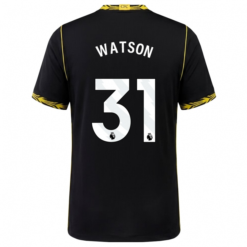 גברים Reggie Watson #31 שחור צהוב הרחק ג'רזי 2026/27 חולצה קצרה