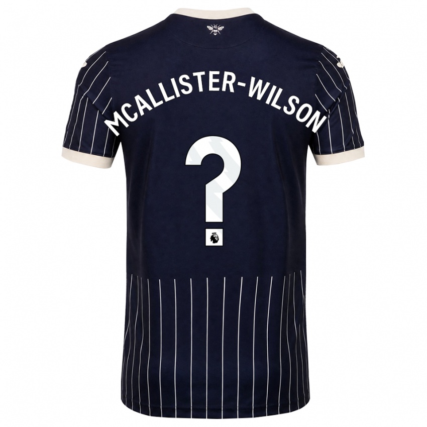 גברים Zack Mcallister-Wilson #0 שחור לבן הרחק ג'רזי 2026/27 חולצה קצרה