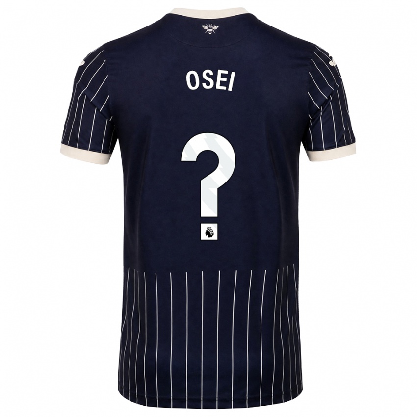 גברים Mark Osei #0 שחור לבן הרחק ג'רזי 2026/27 חולצה קצרה