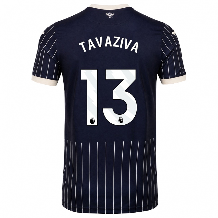 גברים Marley Tavaziva #13 שחור לבן הרחק ג'רזי 2026/27 חולצה קצרה