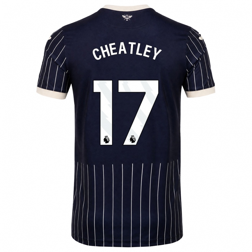 גברים Ashley Cheatley #17 שחור לבן הרחק ג'רזי 2026/27 חולצה קצרה